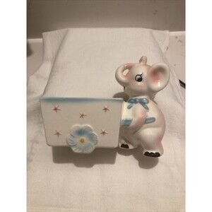 Vintage Japan Pink Elephant Ceramic Nursery Planter